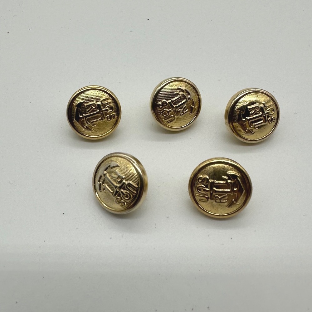 Ralph Lauren Gold Anchor RL Logo Blazer Replacement Shank Buttons Set of 5 0.75"